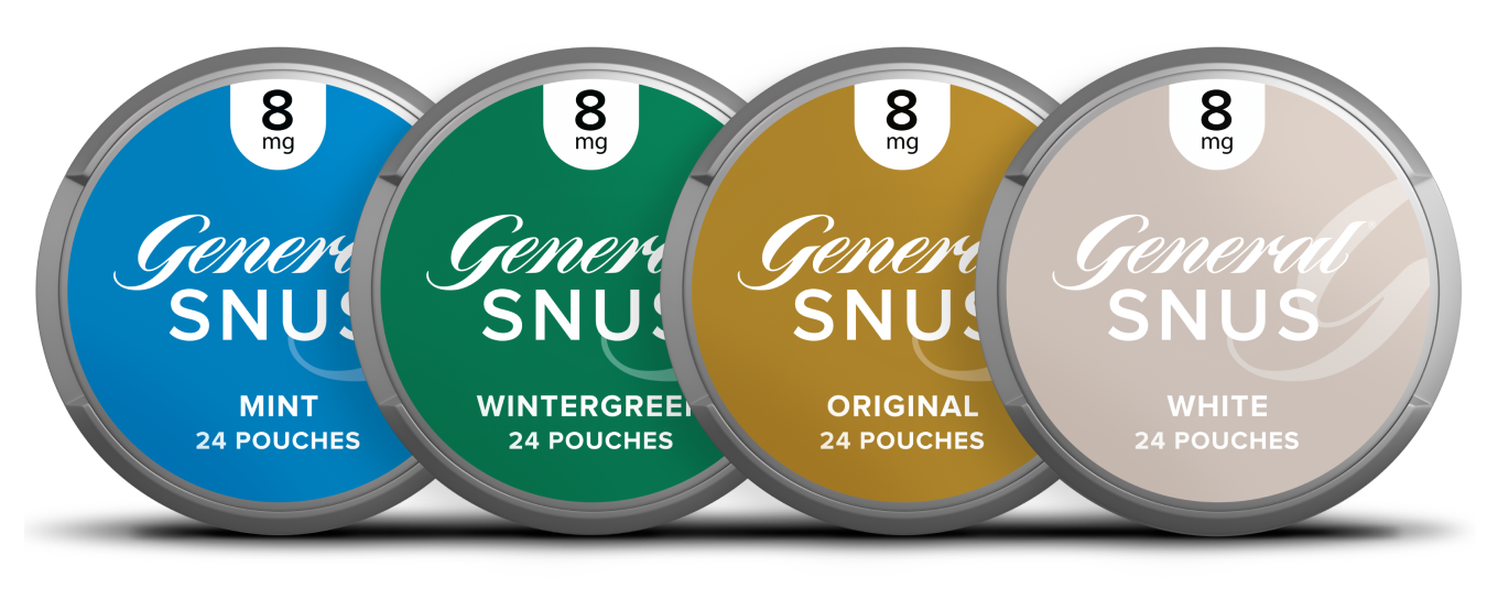 General Snus (8mg): Mint, Wintergreen, Original and White
